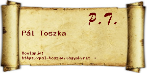 Pál Toszka névjegykártya